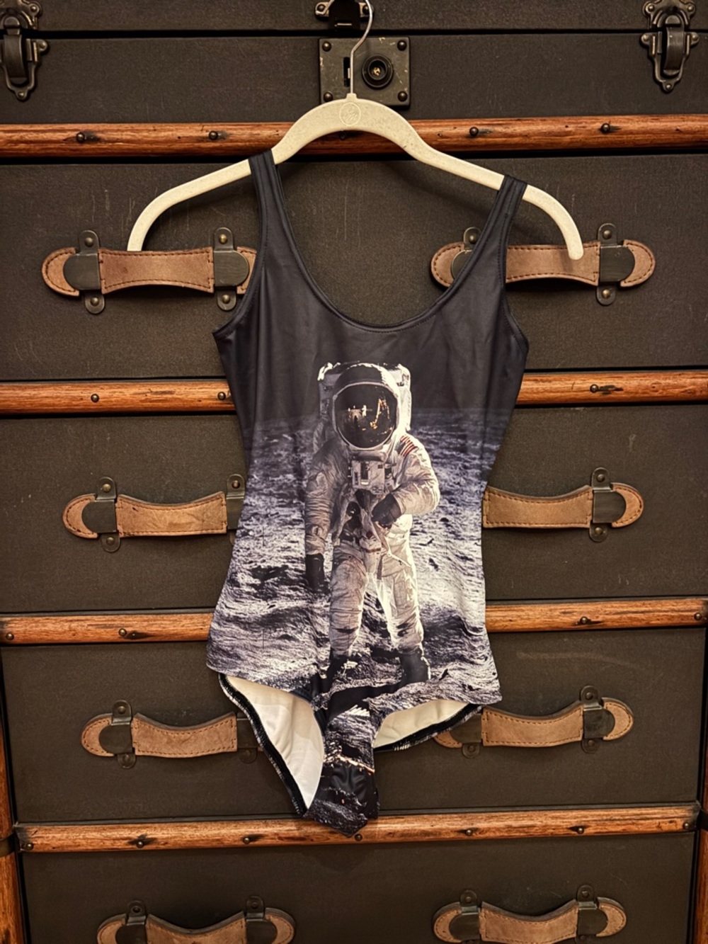 BlackMilk Black & White Astronaut Graphic One-Piece